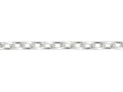 Sterling Silver Plated 2.9mm Diamond Cut Oval Trace Chain 18