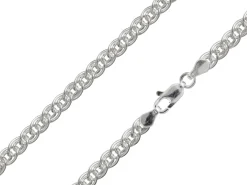 Sterling Silver Plated 2.9mm Double Curb Chain 18"/45cm Unhallmarked