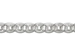 Sterling Silver Plated 2.9mm Double Curb Chain 18