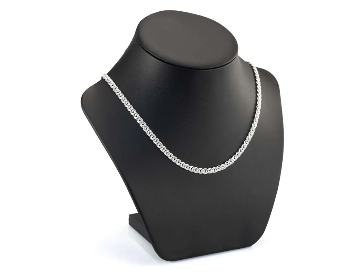 Sterling Silver Plated 2.9mm Double Curb Chain 18"/45cm Unhallmarked