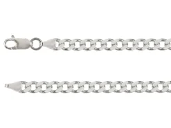 Sterling Silver Plated 5.7mm Flat Filed Curb Chain 18"/45cm Unhallmarked