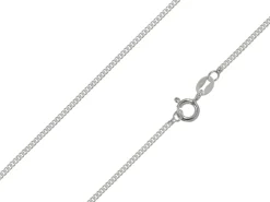 Sterling Silver Plated 1.4mm Flat Filed Curb Chain 18"/45cm Unhallmarked