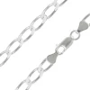 Sterling Silver Plated 5.4mm Flat Filed Open Curb Chain 18"/45cm Unhallmarked
