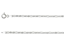 Sterling Silver Plated 2.7mm Flat Filed Figaro Chain 18"/45cm Unhallmarked