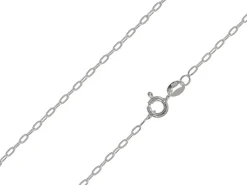 Sterling Silver Plated 1.8mm Flat Filed Oval Trace Chain 18"/45cm Unhallmarked