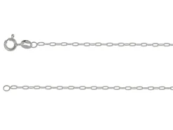 Sterling Silver Plated 1.8mm Flat Filed Oval Trace Chain 18"/45cm Unhallmarked