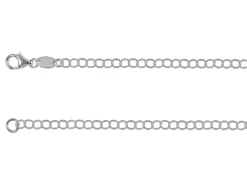 Sterling Silver Plated 3.5mm Flat Filed Round Trace Chain 18"/45cm Unhallmarked