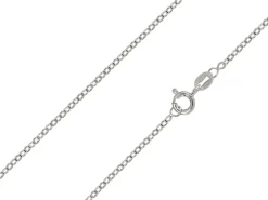 Sterling Silver Plated 1.9mm Flat Filed Oval Trace Chain 18"/45cm Unhallmarked