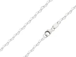 Sterling Silver Plated 2.8mm Heart Shaped Link Chain 18"/45cm Unhallmarked