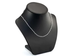 Sterling Silver Plated 2.8mm Heart Shaped Link Chain 18