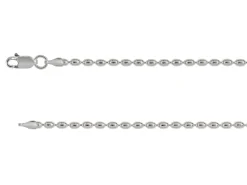 Sterling Silver Plated 2.3mm Oval Bead Chain 18"/45cm Unhallmarked