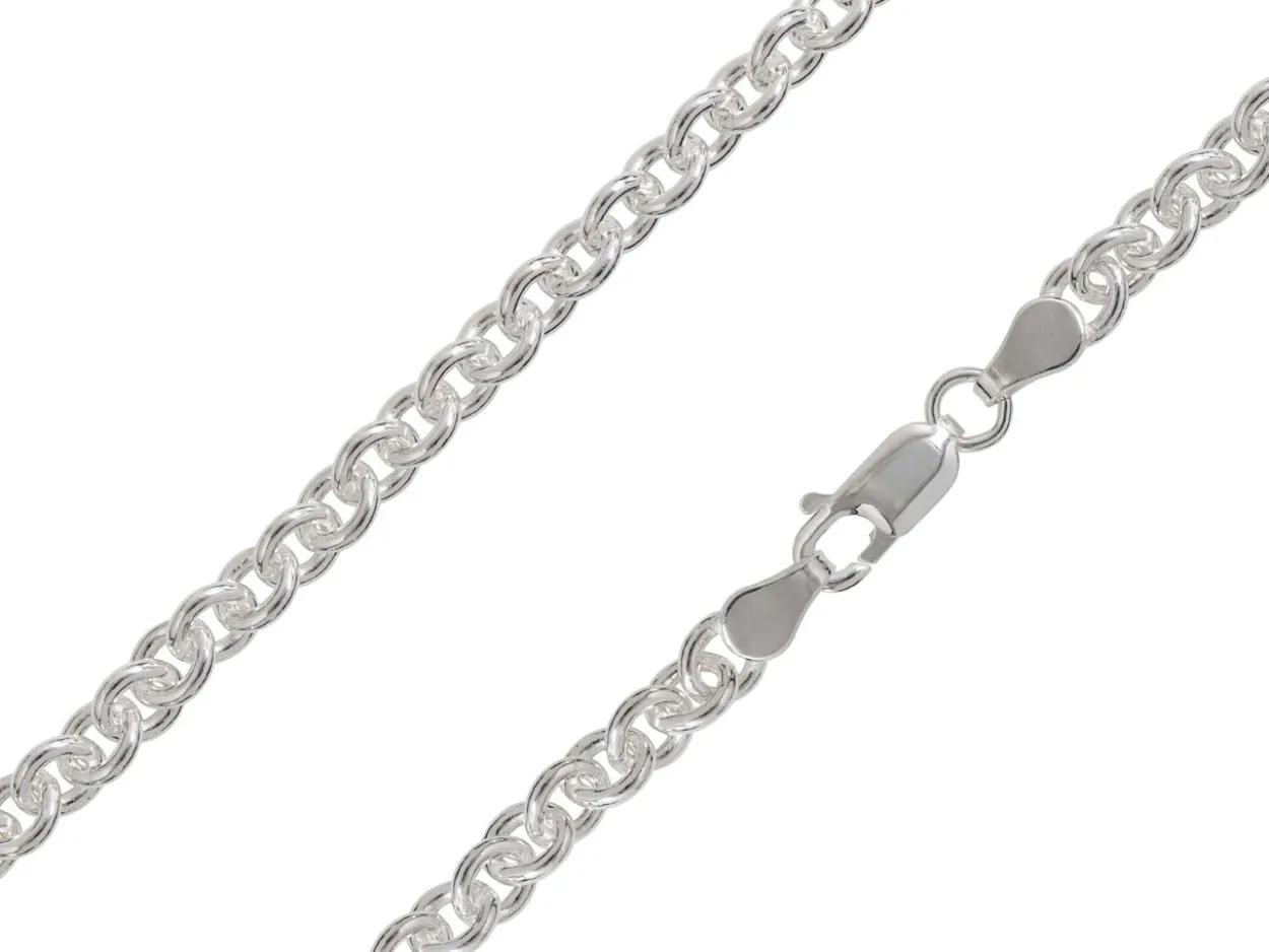 Sterling Silver Plated 4.5mm Oval Trace Chain 18"/45cm Unhallmarked