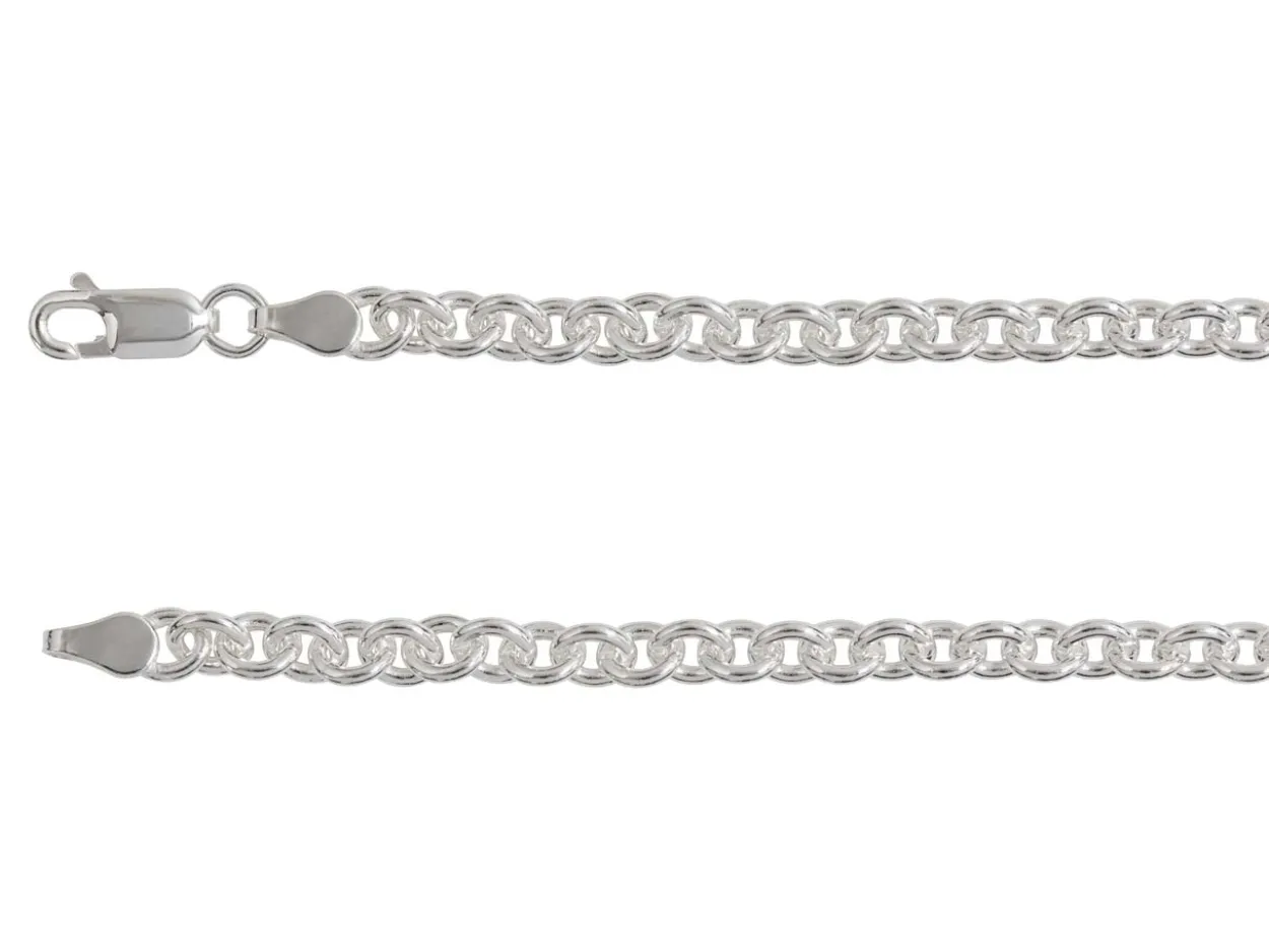 Sterling Silver Plated 4.5mm Oval Trace Chain 18"/45cm Unhallmarked