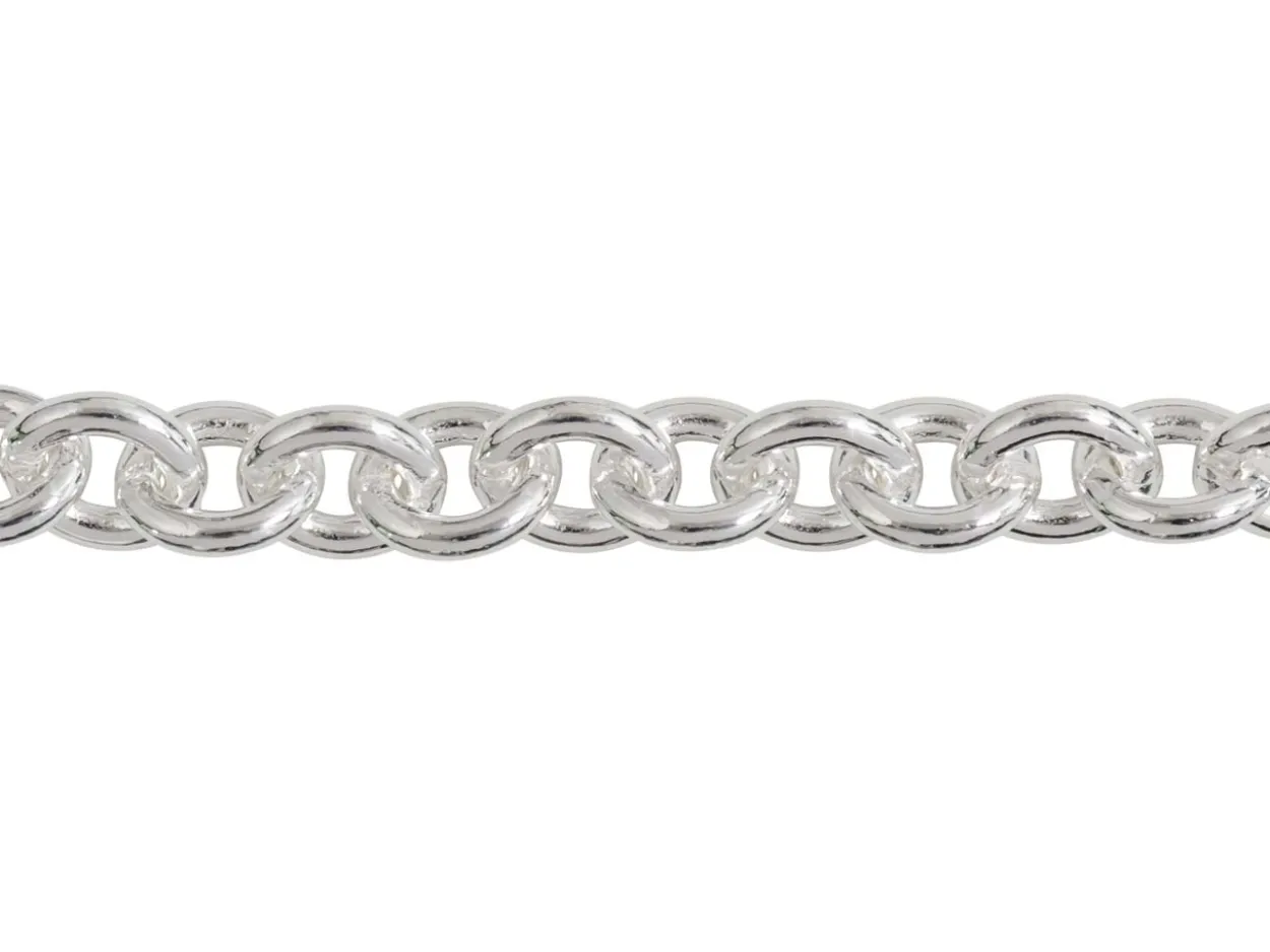 Sterling Silver Plated 4.5mm Oval Trace Chain 18"/45cm Unhallmarked
