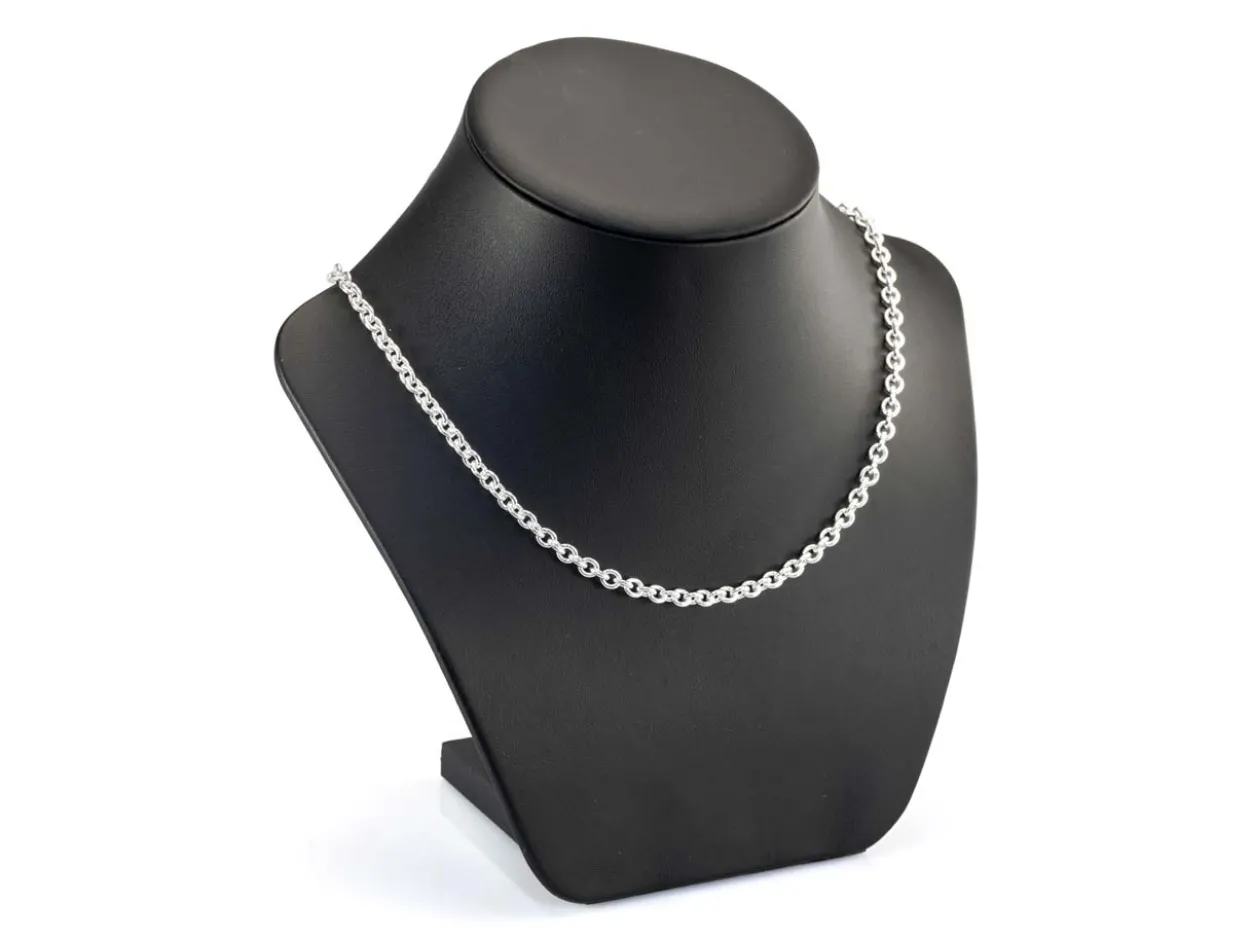 Sterling Silver Plated 4.5mm Oval Trace Chain 18"/45cm Unhallmarked