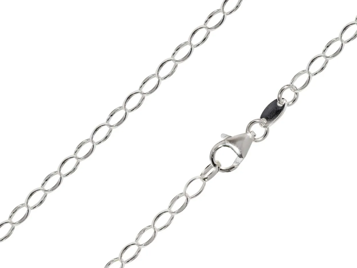 Sterling Silver Plated 3.6mm Oval Trace Chain 18"/45cm Unhallmarked