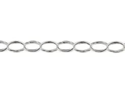 Sterling Silver Plated 3.6mm Oval Trace Chain 18