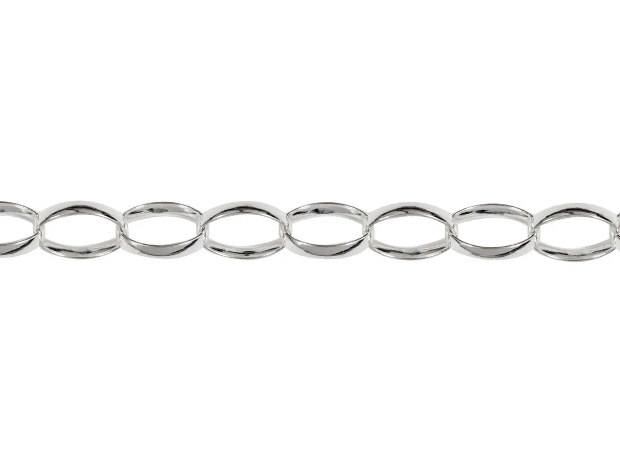 Sterling Silver Plated 3.6mm Oval Trace Chain 18"/45cm Unhallmarked