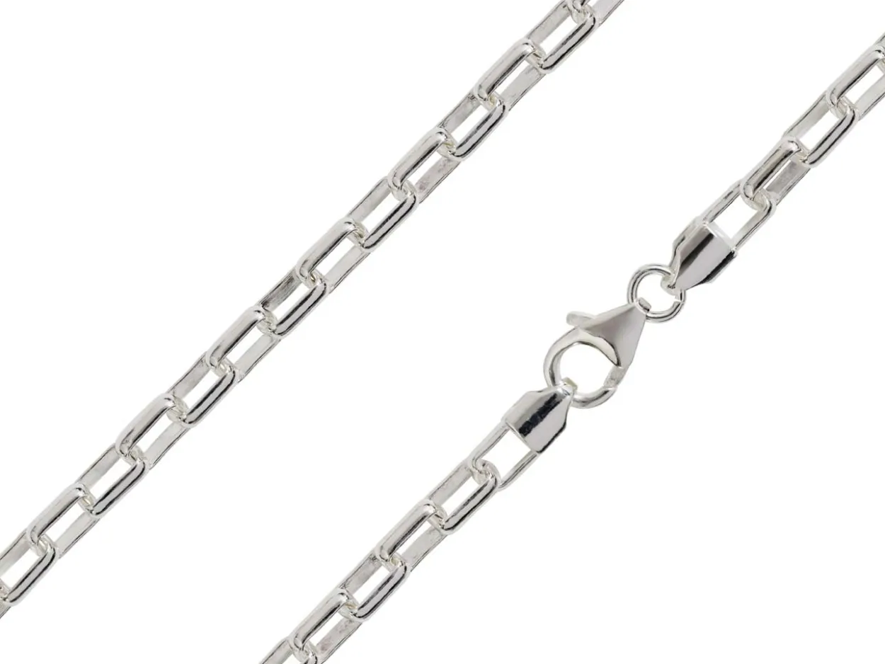 Sterling Silver Plated 4.1mm Paperclip Chain 18"/45cm Unhallmarked