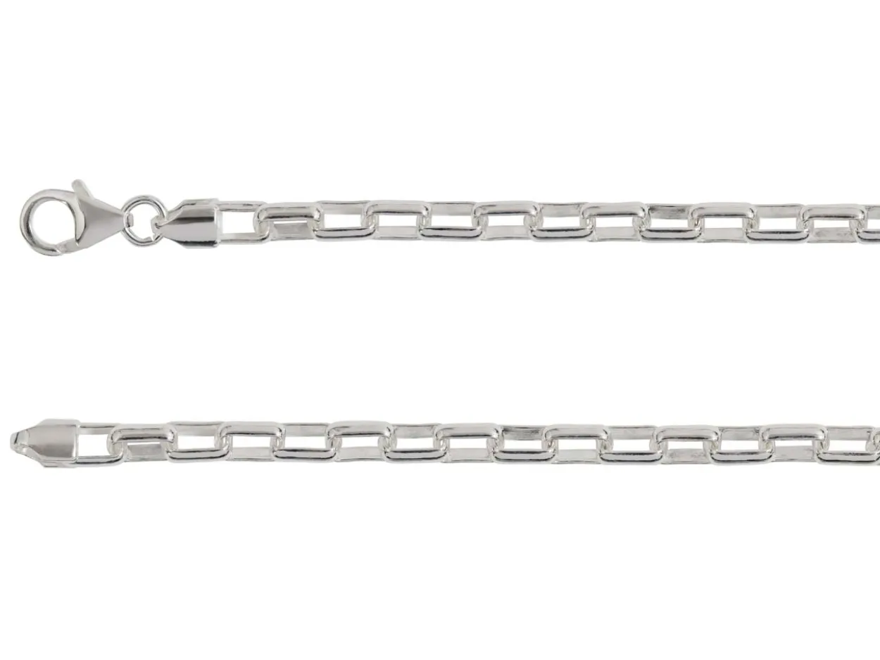 Sterling Silver Plated 4.1mm Paperclip Chain 18"/45cm Unhallmarked