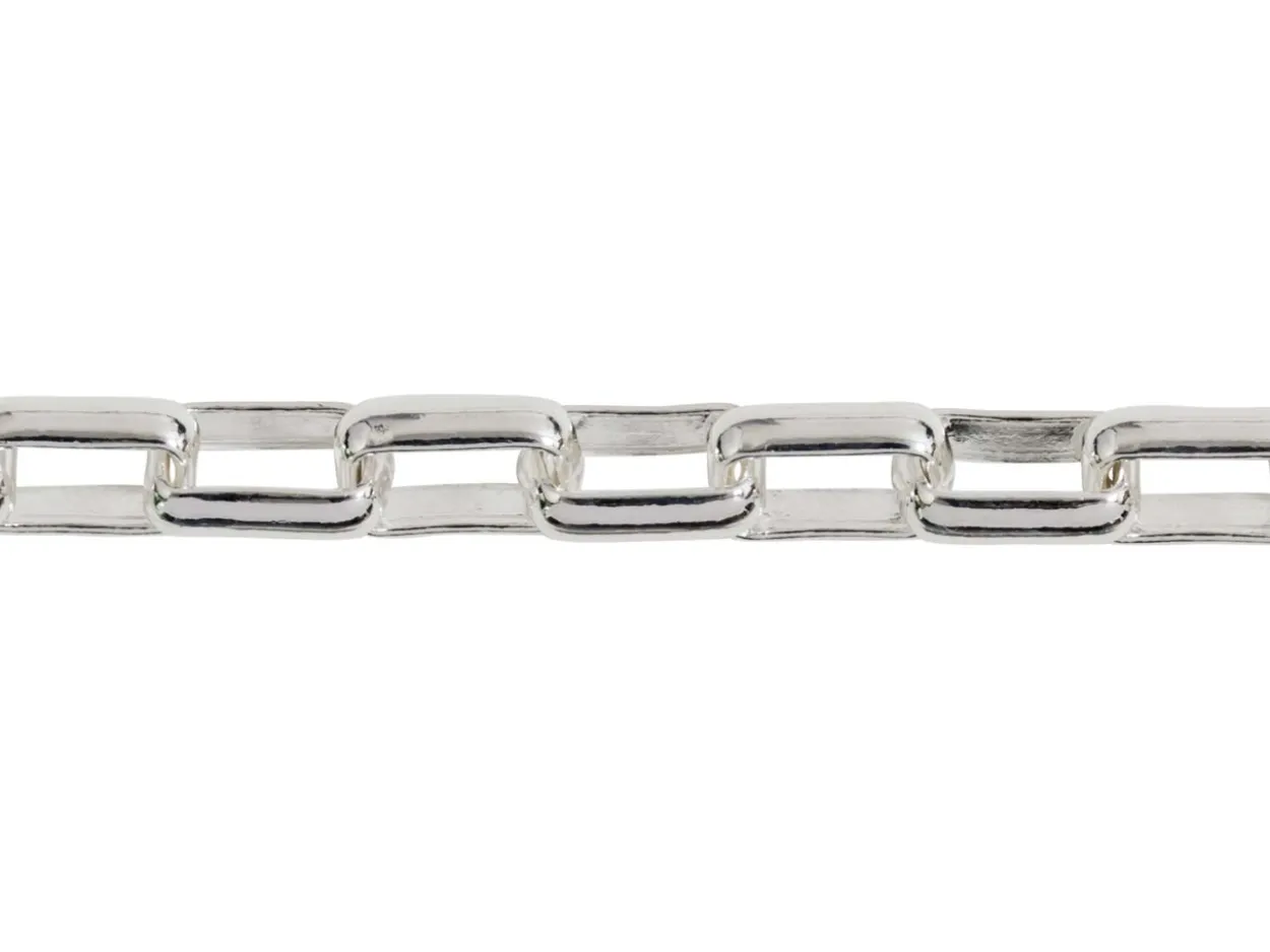 Sterling Silver Plated 4.1mm Paperclip Chain 18"/45cm Unhallmarked