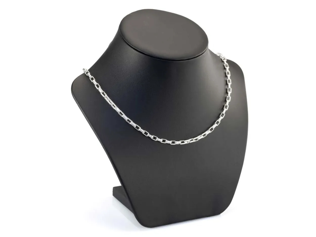 Sterling Silver Plated 4.1mm Paperclip Chain 18"/45cm Unhallmarked