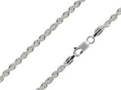 Sterling Silver Plated 3.4mm Rope Chain 18"/45cm Unhallmarked