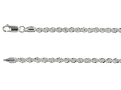 Sterling Silver Plated 3.4mm Rope Chain 18"/45cm Unhallmarked