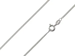Sterling Silver Plated 1.5mm Round Curb Chain 18"/45cm Unhallmarked