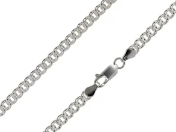 Sterling Silver Plated 4.5mm Round Curb Chain 18"/45cm Unhallmarked