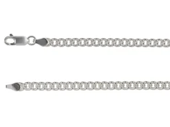 Sterling Silver Plated 4.5mm Round Curb Chain 18"/45cm Unhallmarked
