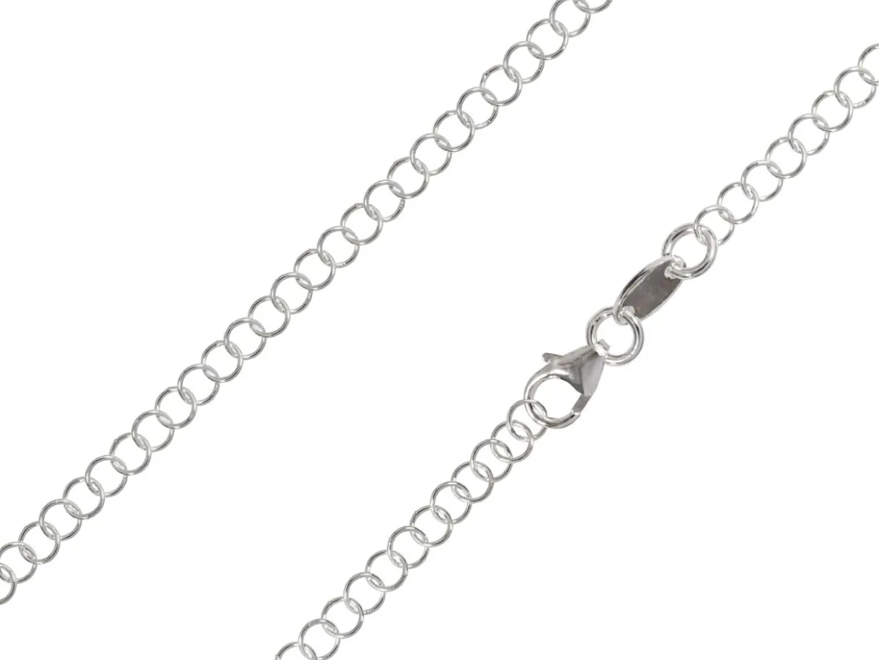 Sterling Silver Plated 3.4mm Round Trace Chain 18"/45cm Unhallmarked
