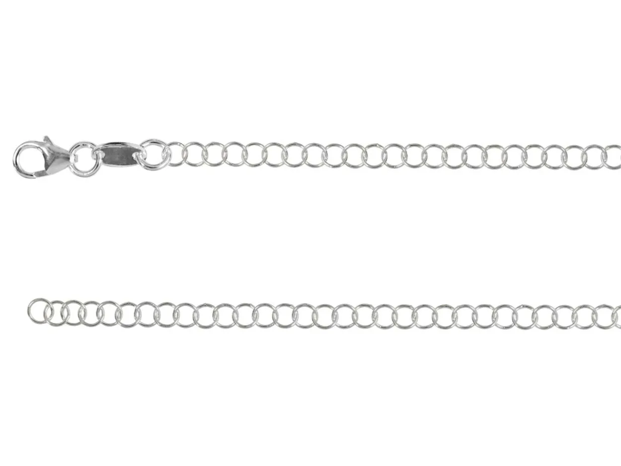 Sterling Silver Plated 3.4mm Round Trace Chain 18"/45cm Unhallmarked