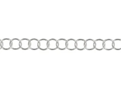 Sterling Silver Plated 3.4mm Round Trace Chain 18