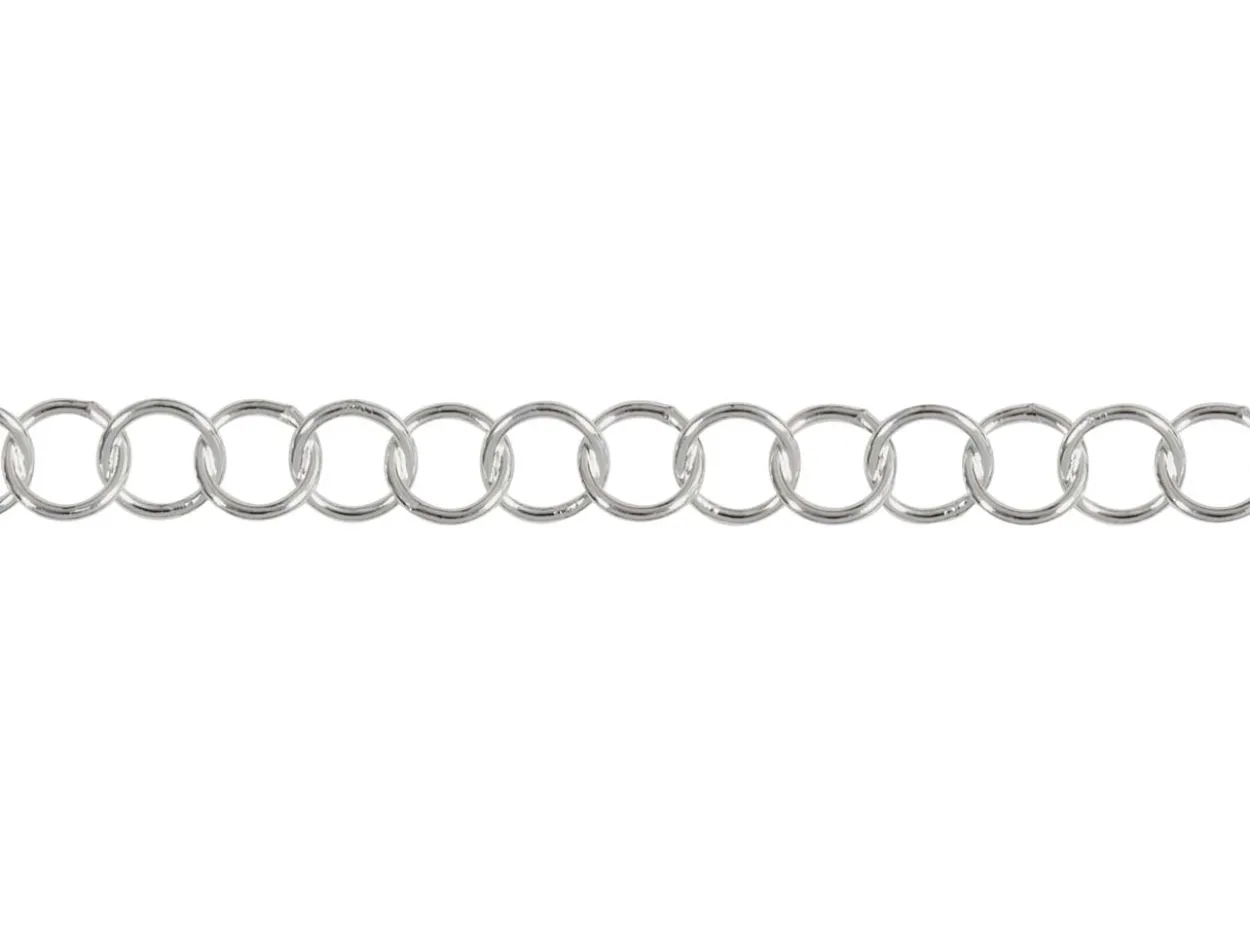 Sterling Silver Plated 3.4mm Round Trace Chain 18"/45cm Unhallmarked