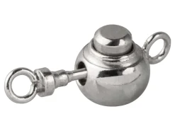 Sterling Silver Push Button Round Clasp 9mm