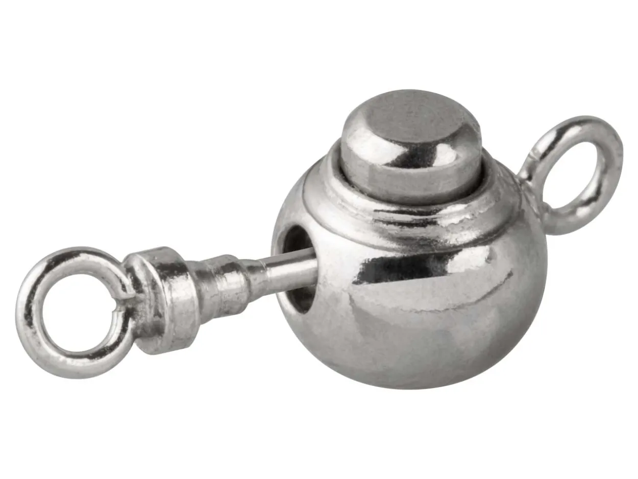 Sterling Silver Push Button Round Clasp 9mm