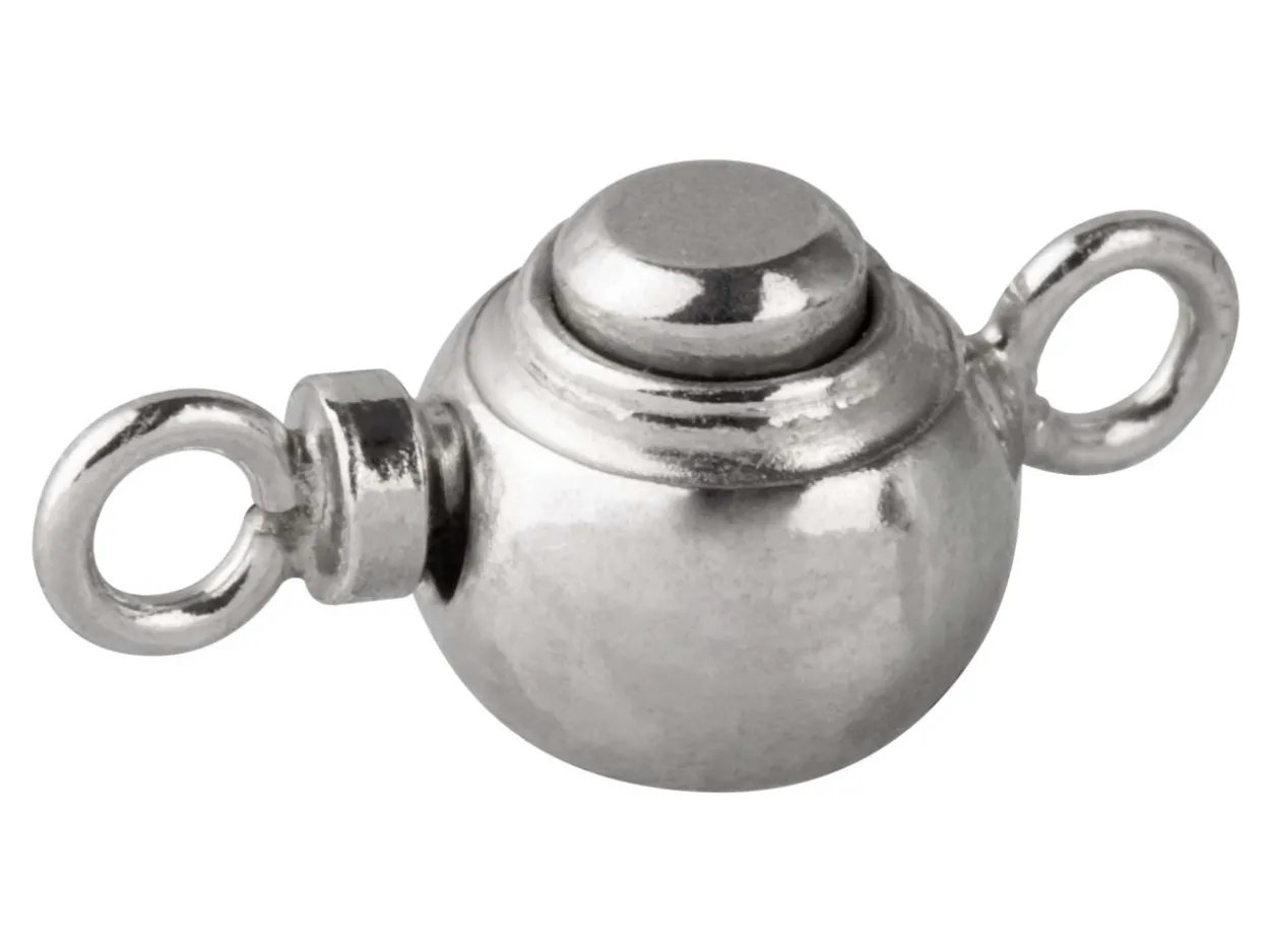 Sterling Silver Push Button Round Clasp 9mm