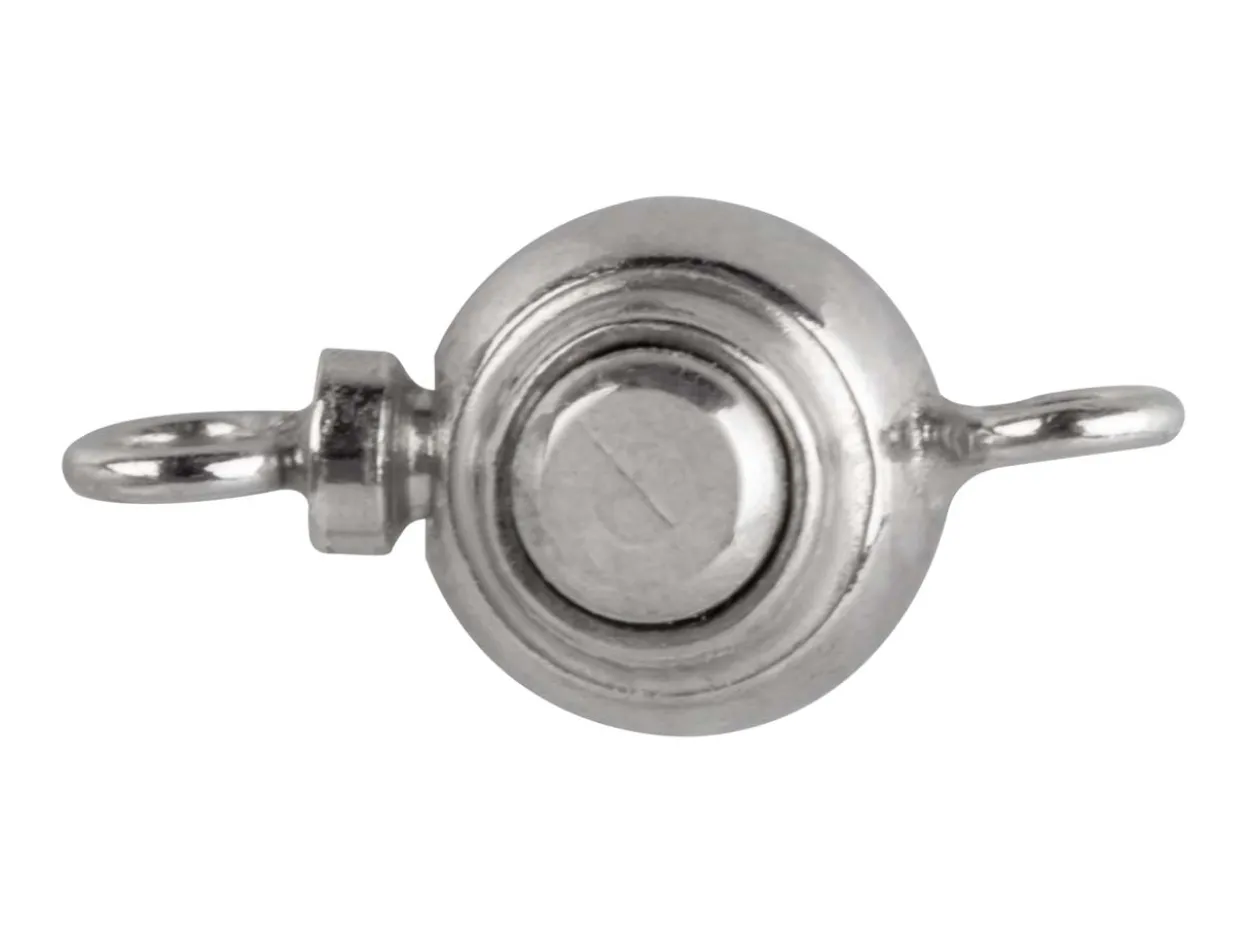 Sterling Silver Push Button Round Clasp 9mm