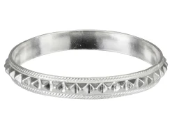 Sterling Silver Pyramid Patterned Ring 3mm Size O