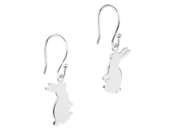 Sterling Silver Rabbit Drop Earrings