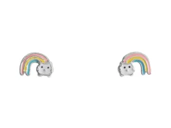 Sterling Silver Rainbow Design Stud Earrings