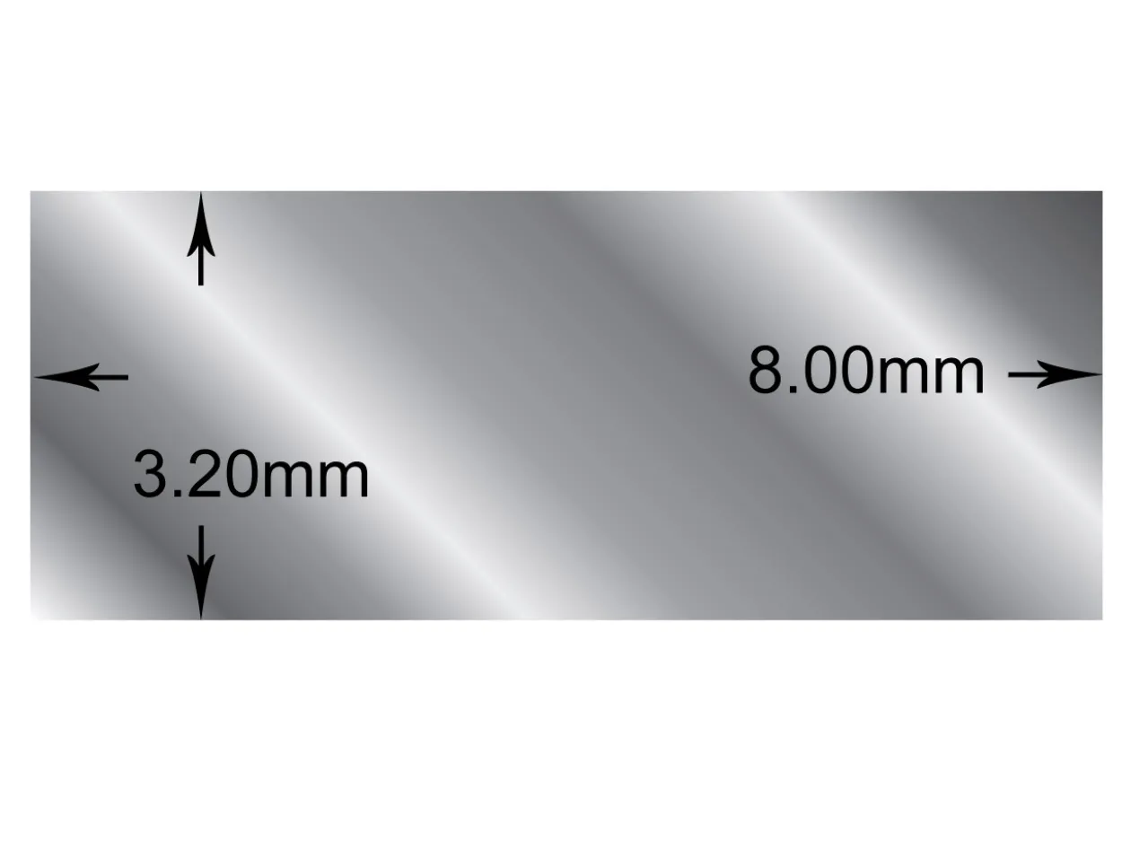 Sterling Silver Rectangular Wire 8.0mm X 3.2mm Fully Annealed, 100% Recycled Silver