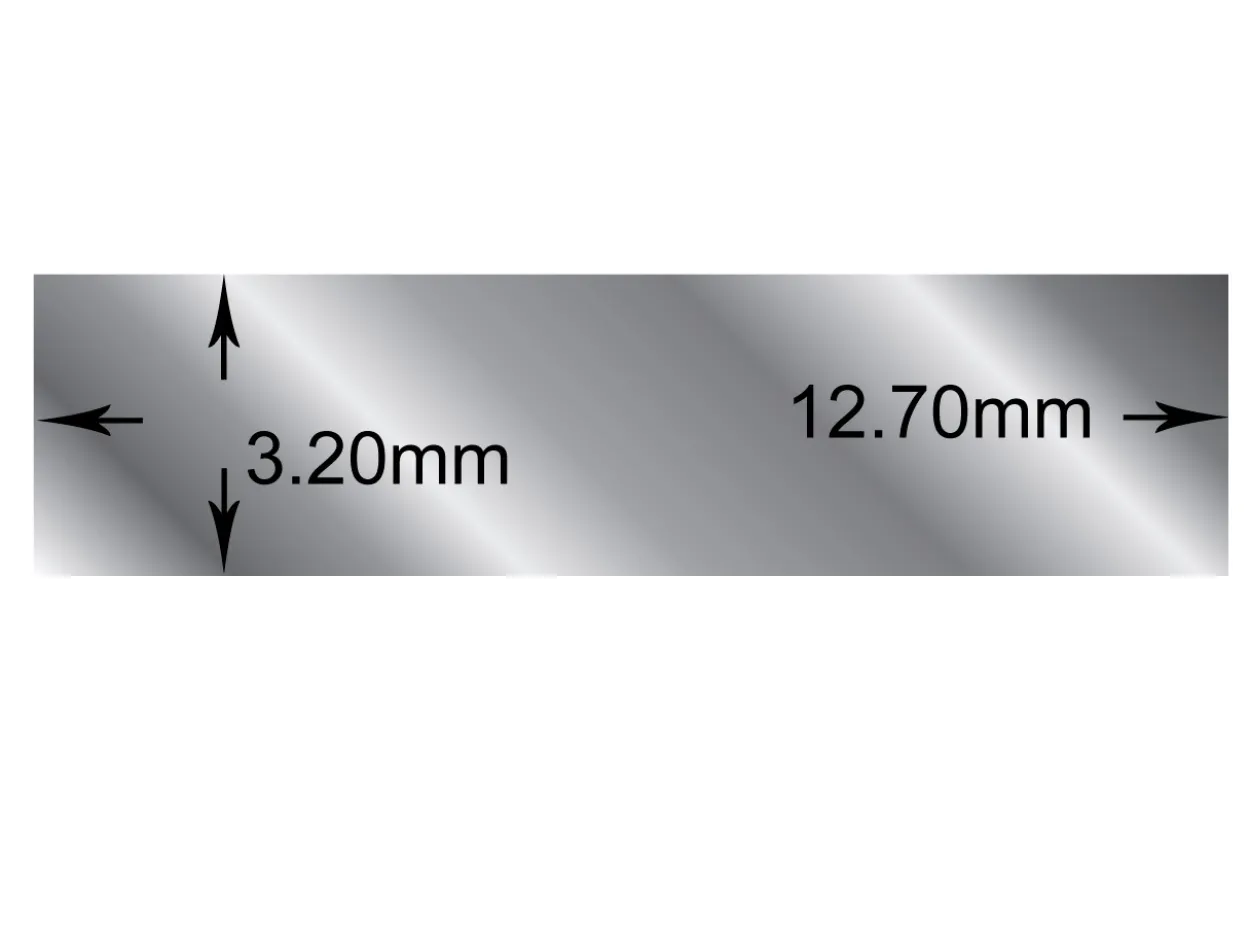 Sterling Silver Rectangular Wire 12.7mm X 3.2mm Fully Annealed, 100% Recycled Silver
