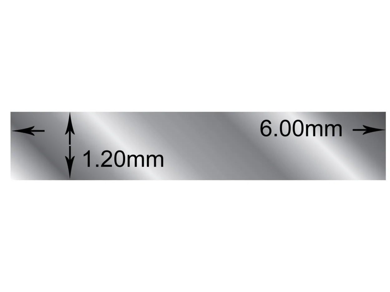 Sterling Silver Rectangular Wire 6.0mm X 1.2mm Fully Annealed, 100% Recycled Silver