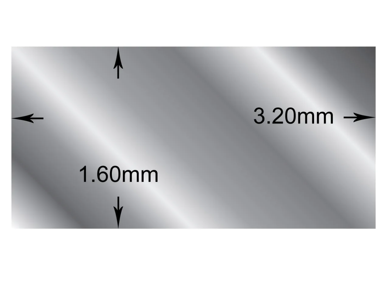 Sterling Silver Rectangular Wire 3.2mm X 1.6mm Fully Annealed, 100% Recycled Silver