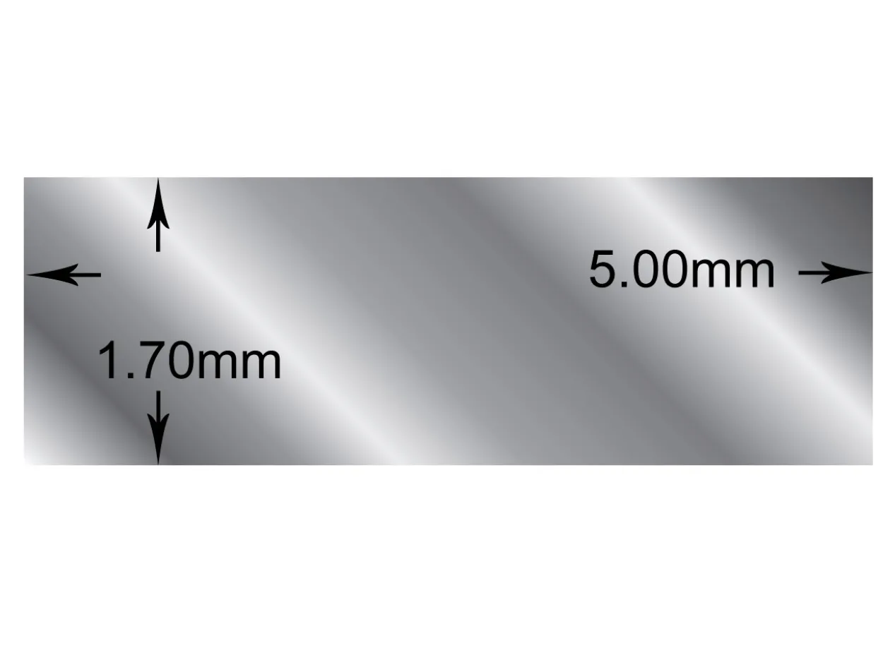 Sterling Silver Rectangular Wire 5.0mm X 1.7mm Fully Annealed, 100% Recycled Silver