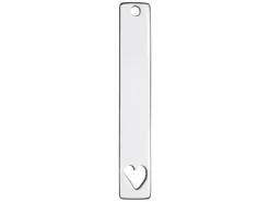 Sterling Silver Rectangular Bar 5x30mm Stamping Blank Heart