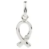 Sterling Silver Ribbon Pendant Set With Cubic Zirconia