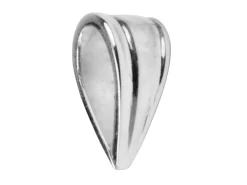 Sterling Silver Ridged Pendant Bail, Pack of 6 Unsoldered, 7.5 X 3.7mm